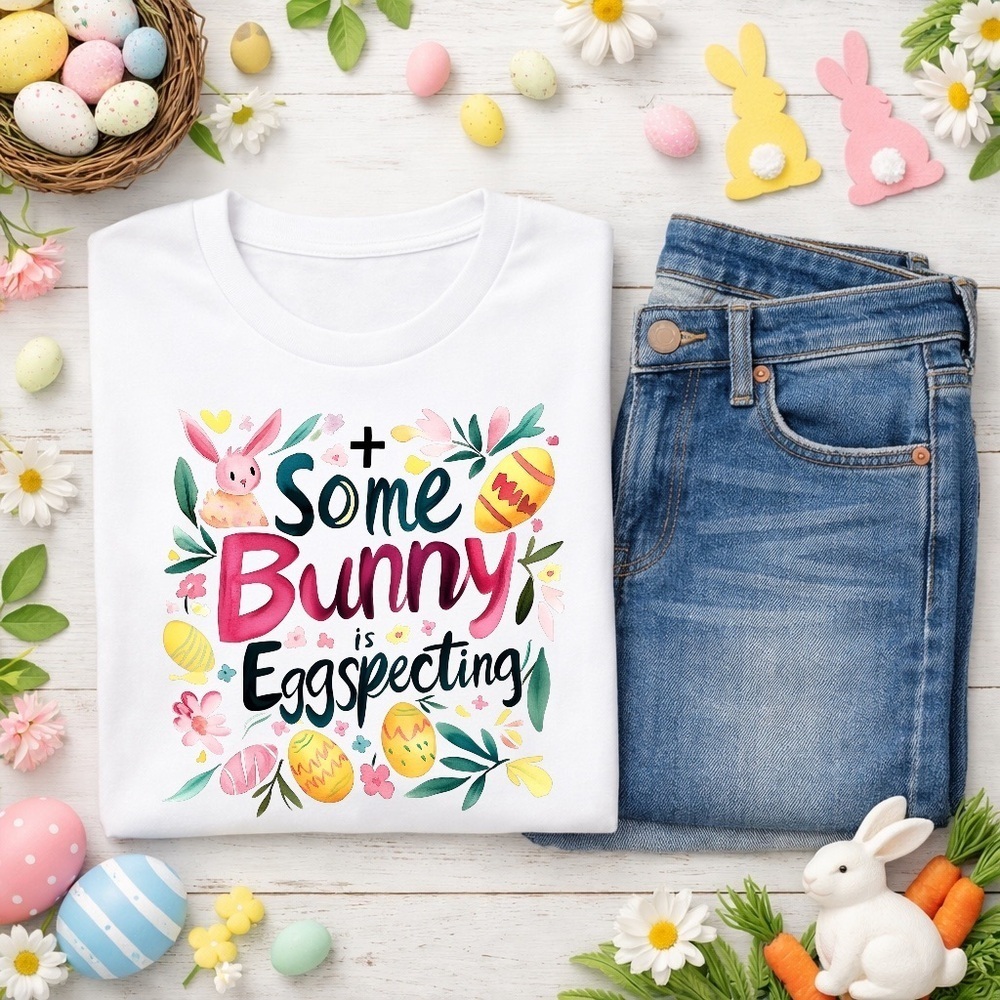 Christian Easter Pregnancy Shirt “Some Bunny Is Egg-specting” Tee
